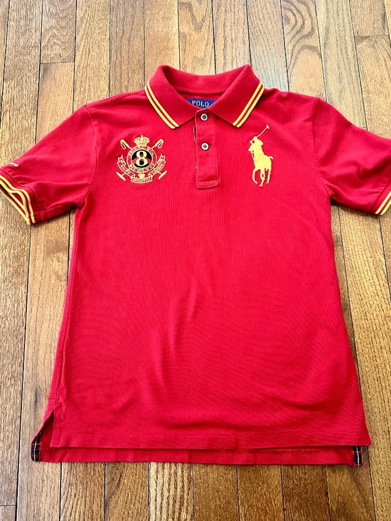 Polo Ralph Lauren Other - Polo Ralph Lauren Boys Red Big Pony Polo Shirt Crest Logo Short Sleeve Size 8